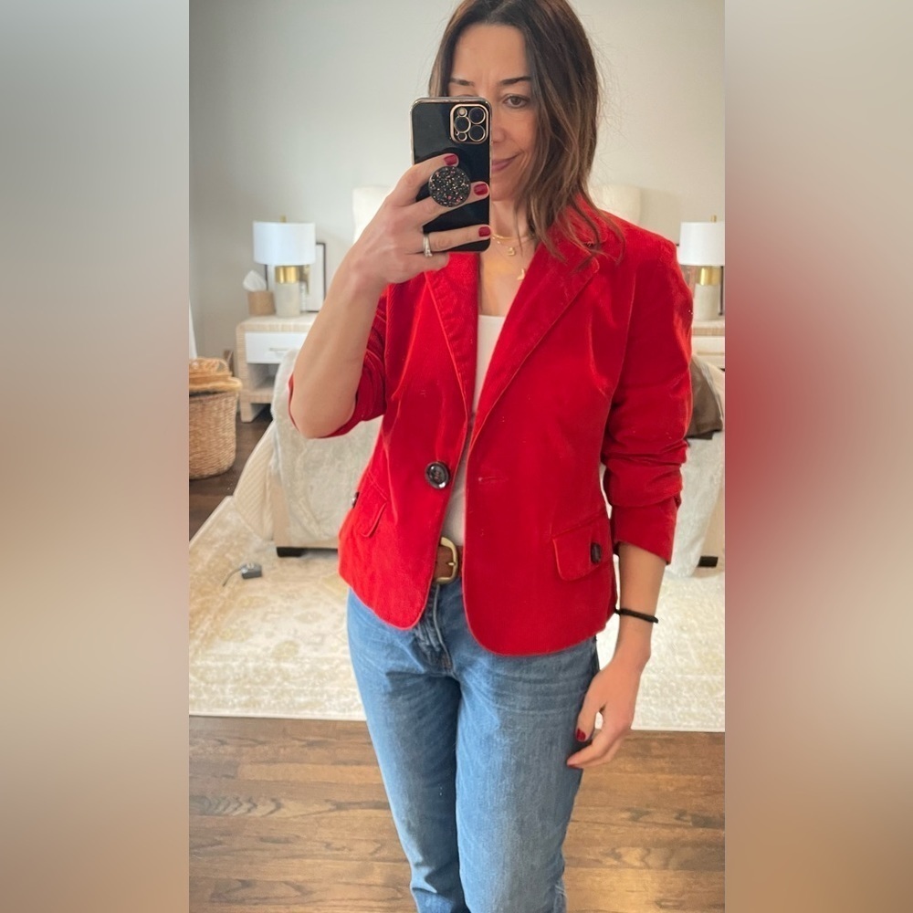 Red Corduroy Blazer Vintage Talbots